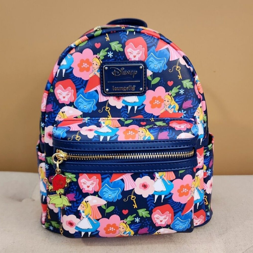Loungefly Disney Alice In Wonderland Golden Afternoon Wild Flower Backpack NEW